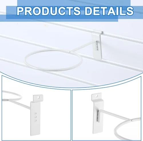 Vista 4 de Gisafai 6 piezas de metal Slatwall almacenamiento de bolas multifunción soporte de bolas Slatwall Basquetbol Basquetbol Soporte de pared