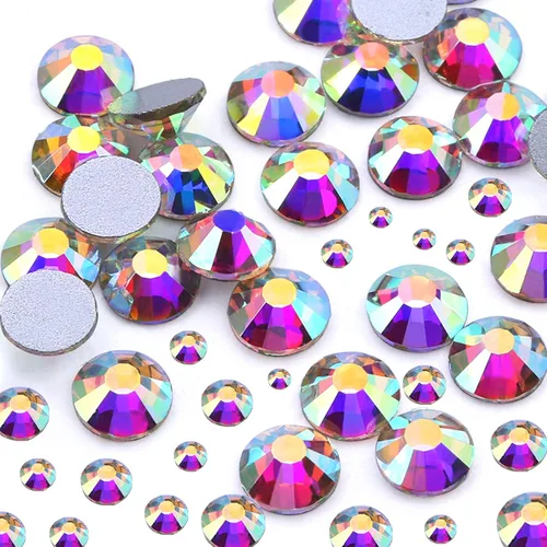 Vista 12 de Dowarm 2650 unidades de pegamento de diamantes de imitación de cristal con parte trasera plana, 6 tamaños de 0.059 in, 0.079 in, 0.110 in, 0.189 in