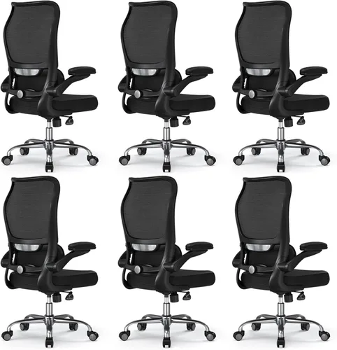 Vista 45 de TRALT - Silla de oficina ergonómica con soporte lumbar, color beige, 1