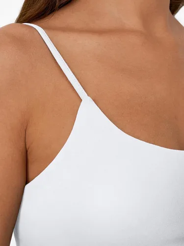 Vista 6 de Trendy Queen Camiseta sin mangas con tirantes delgados ajustables con doble Blanco