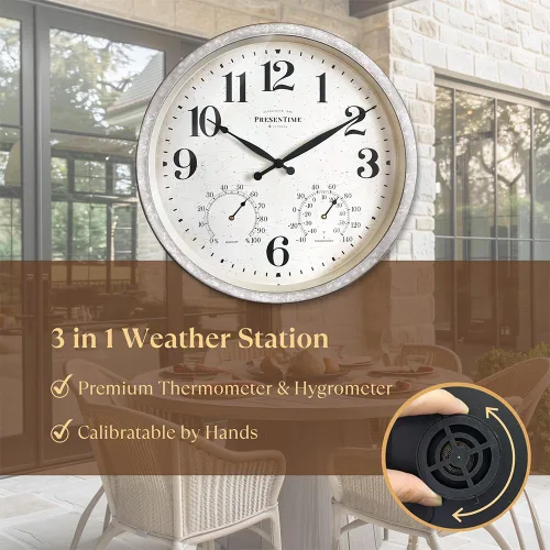 Vista 3 de Presentime - Reloj de casa de campo de 16 pulgadas para exteriores