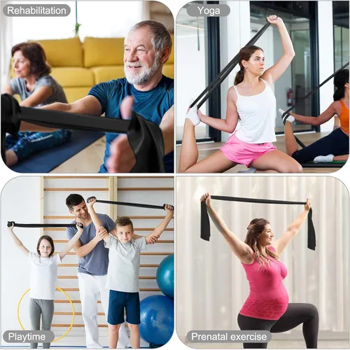 Vista 6 de DEEKIN Juego de 10 bandas de resistencia profesionales para ejercicio, sin látex, para pilates, terapia física, entrenamiento de fuerza, yoga