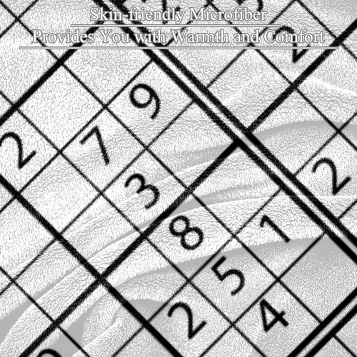 Vista 2 de Manta de franela de juego Sudoku en blanco y negro, ultra suave, acogedora, manta de felpa para sofá, silla, sala de estar, aire acondicionado