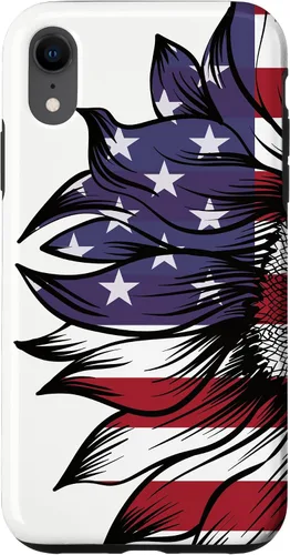 Vista 25 de USA Patriotic 4th of July Sunflower American Flag Case for iPhone 17