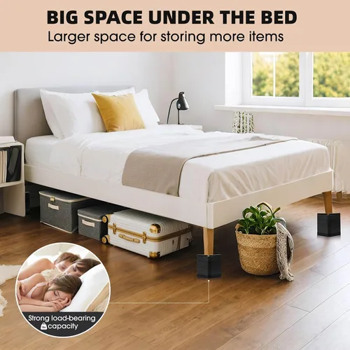 Vista 3 de Elevadores de cama para muebles – Elevador de bloque rectangular ajustable para elevar 1.5-3 pulgadas y 4.3 pulgadas camas, mesas, sofás