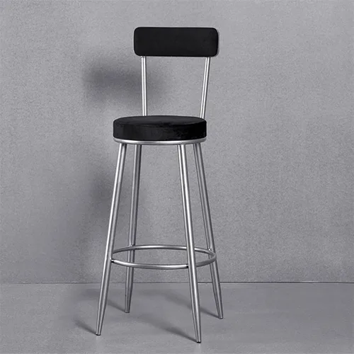 Vista 2 de Taburetes de bar altos, silla de bar creativa, estilo industrial simple con respaldo, taburete alto para el hogar, cocina, restaurante, cafetería