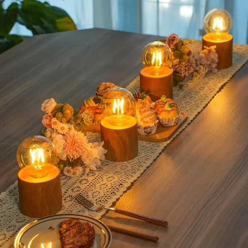 Vista 7 de JHY DESIGN - Juego de 2 lámparas de mesa de loto dorado alimentadas por batería, lámpara inalámbrica de 15 cm de altura, con batería operada, ideal