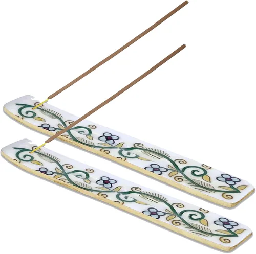 Vista 19 de Bless-International Quemador Tradicional Hecho a Mano de Madera Portaincienso Soporte Recogecenizas para Aromaterapia-Meditación-Yoga