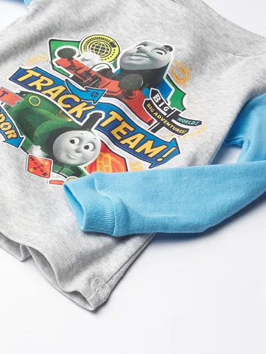 Vista 2 de Thomas Friends Conjunto de pijama de manga larga de 4 piezas para niños pequeños y bebés