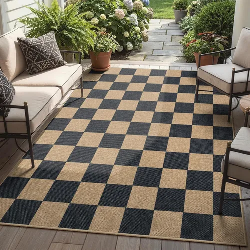 Vista 65 de Lahome Alfombra de yute a cuadros fácil 2'x3', alfombra pequeña para entrada, antideslizante, alfombra para la puerta delantera de la cocina
