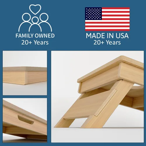 Vista 3 de Conjunto de tableros de Cornhole Pro de CornholeGamesUSA Fabricado en EE. UU. 3/4 de abedul báltico Sin rebote Patas triples gruesas Dos