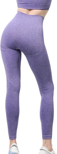 Vista 4 de Leggings de punto sin costuras para mujer, con control de abdomen, atlético, correr, gimnasio, fitness, deporte, yoga, pantalones elásticos