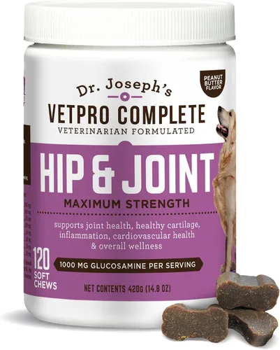 Vista 11 de VetPro Complete Glucosamina para perros – Masticables suaves de máxima fuerza con condroitina, MSM, cúrcuma, vitamina C, Omega 3 – trata