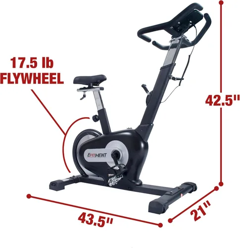 Vista 9 de EFITMENT Exercise Bike, Indoor Cycling Bike for Home Cardio, Low Noise Stationary Bikes with Adjustable Magnetic, LCD Monitor, Pulse Grips, Device