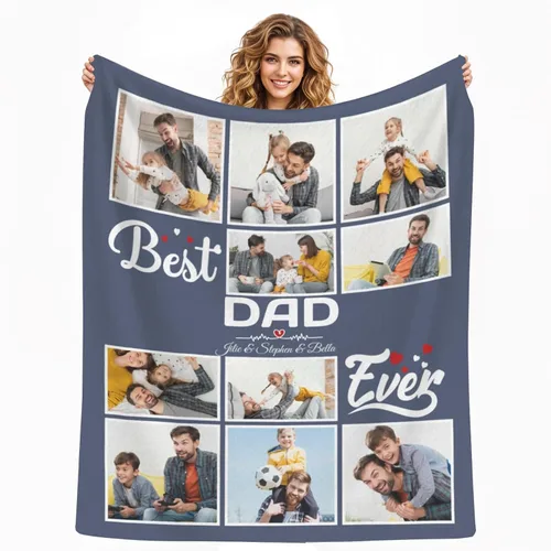 Vista 29 de HUGLAZY Manta personalizada con fotos y texto, manta de franela para parejas de adultos, regalo para cumpleaños, Día del Padre, Día de la Madre, Día