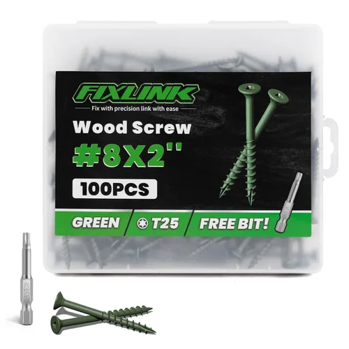 Vista 13 de Tornillos de madera de 1 pulgada, tornillos de cubierta FIXLINK #8 x 1, 150 piezas, con revestimiento epoxi, T25 Star Bit con revestimiento