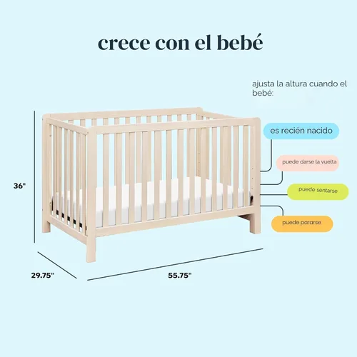 Vista 6 de Carter's by Davinci Colby - Cuna convertible 4 en 1 - Cuna convertible con certificado GREENGUARD Gold para cama infantil, cama de día, cama
