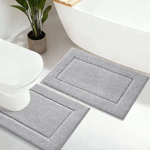 Vista 43 de IM HOME Tapetes de baño, felpa ultra suave, de microfibra esponjosa, absorbente, parte trasera antideslizante, lavable a máquina, tapetes para suelo