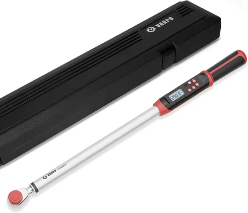 Vista 13 de VANPO Llave dinamométrica digital de 1/2 pulgada 5-99.5 ft-lb/6.8-135Nm, llave dinamométrica electrónica con valor preestablecido, timbre