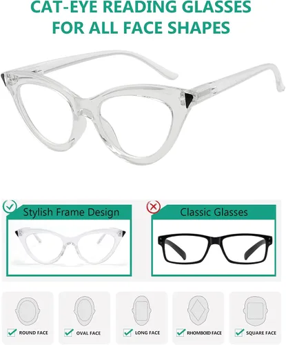 Vista 4 de Eyekepper Paquete de 4 anteojos pequeños para mujer estilo ojo de gato +0.00