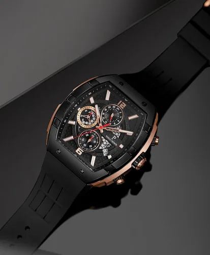 Vista 3 de Paras Crown Watches for Men Luxury Fashion Analog 50M Waterproof Sports Watch with Tonneau Dial Luminous Quartz Business Wrist Watch
