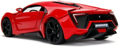 Vista 4 de Jada Fast & Furious Lykan Hypersport 1:18 - Coche fundido a presión y figura de Dom de 3 pulgadas, juguetes para niños y adultos