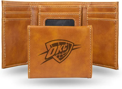 Vista 8 de NBA Rico Industries - Billetera triple grabada con láser y tres pliegues, accesorio para hombre