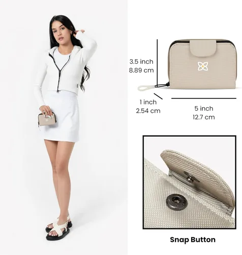 Vista 29 de Sherpani Barcelona, pequeña cartera de nailon plegable con bolsillo con cremallera para mujer, bolsa de viaje, protección RFID