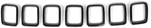 Vista 2 de Insertos de rejilla para parrilla compatible con Jeep Compass 2017-2021 cubierta de parrilla delantera anillos kit de molduras de marco de 7 piezas