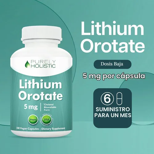 Vista 2 de Orotato de litio 5mg, apoyo del equilibrio emocional y del estado de ánimo