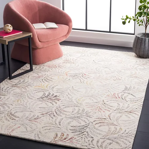 Vista 10 de SAFAVIEH Jardin Collection - Alfombra de pasillo, 2 pies 3 pulgadas x 8 pies, marfil y azul, mezcla de lana hecha a mano, ideal para zonas de alto