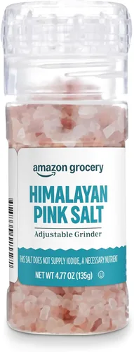Vista 6 de Amazon Grocery, Molinillo ajustable de sal rosa del Himalaya, 4.77 onzas (anteriormente Amazon Fresh, el embalaje puede variar)