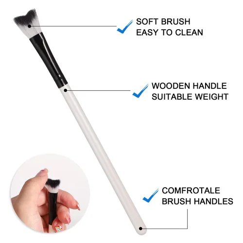 Vista 5 de TOYMIS 5 cepillos de champú para pestañas, cepillo de limpieza de extensiones de pestañas, eliminación de maquillaje suave, cepillo de limpieza