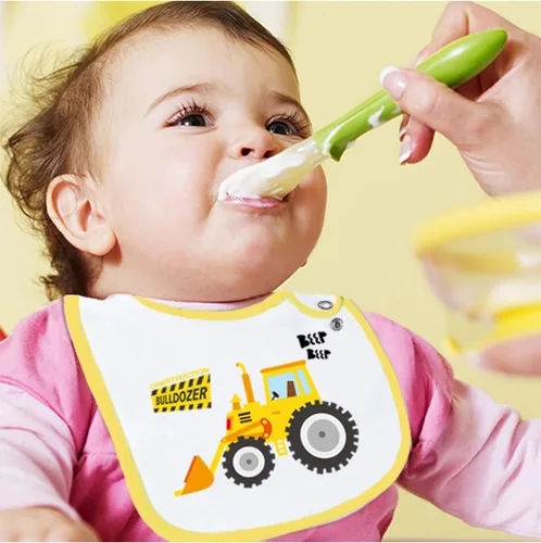 Vista 5 de Maiwa Paquete de 6 baberos de algodón impermeables con broches para bebés, niños y niñas, dentición babeo y alimentación