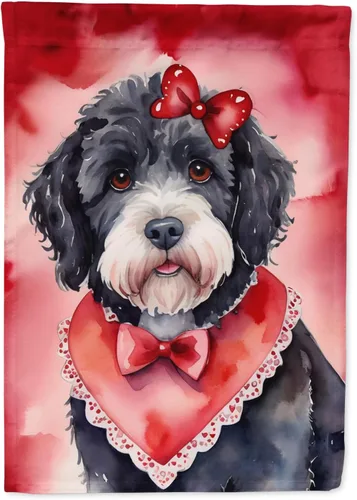Vista 44 de Caroline's Treasures DAC5252GF Affenpinscher - Bandera de jardín con texto en inglés "My Valentine", bandera decorativa para patio exterior, patio