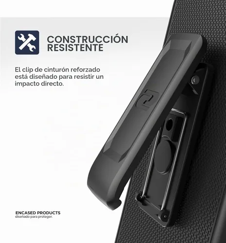 Vista 4 de Encased Funda con clip para cinturón compatible con Samsung Galaxy Note 10 Plus (2019 DuraClip) ultra delgada con funda, color negro mate