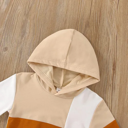 Vista 75 de Ropa de bebé niño 3 6 9 12 18 24M 3T Conjunto de pantalones con capucha patchwork sudadera con capucha pantalones de rayas traje de otoño invierno