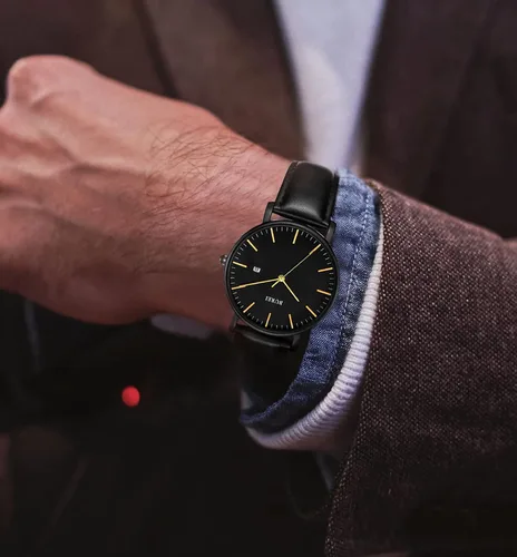 Vista 7 de BUREI - Reloj de pulsera analógico para hombre con fecha, extensible de malla de acero inoxidable