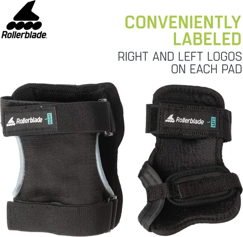 Vista 6 de Rollerblade Skate Gear - Paquete de 3 equipos de protección, rodilleras, coderas y muñequeras, patinaje en línea, protección multideportiva, unisex