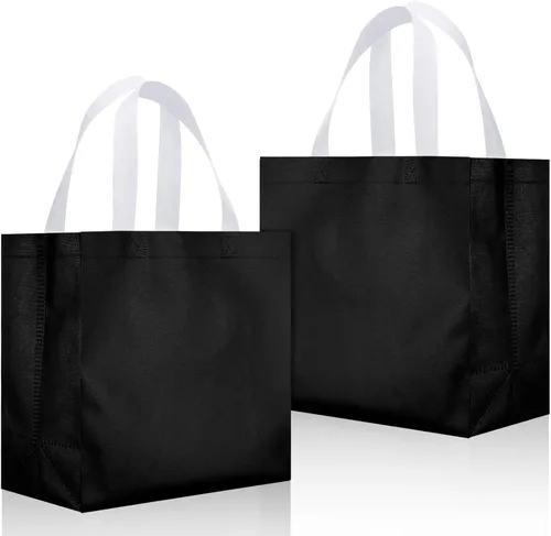 Vista 45 de Eccliy - 80 bolsas de regalo reutilizables, tamaño mediano, color negro