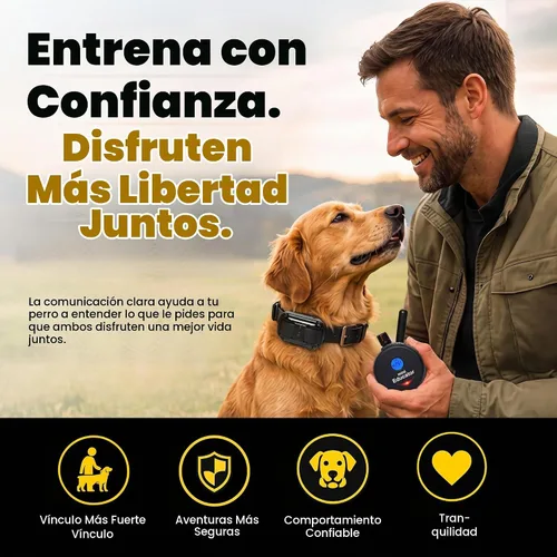 Vista 2 de Educator ET-300 Mini Collar E negro para adiestramiento de perros con control remoto, rango de 1/2 milla, impermeable, 100 niveles de estimulación