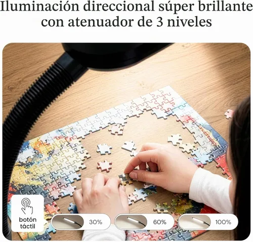 Vista 4 de Brightech Litespan - Lámpara de Pie LED Brillante para Lectura Sobre Silla, Manualidades y Lectura, Luz de Esteticista para Extensiones de Pestañas