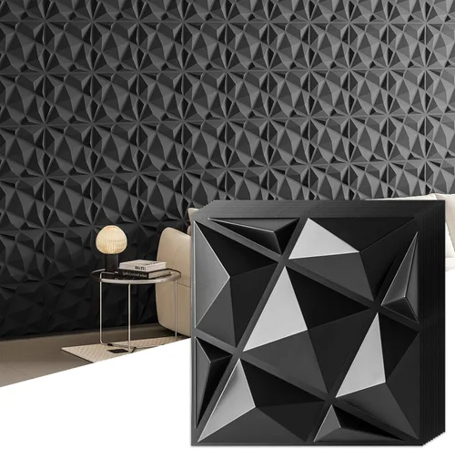 Vista 2 de Art3dwallpanels Paquete de 20 paneles de pared 3D para decoración de pared interior, 12 x 12 pulgadas, paneles de diamante blanco para sala de Nuevo