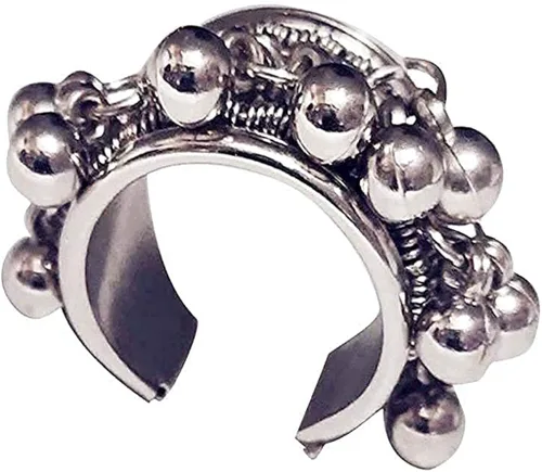 Vista 4 de Indian Hawker Juego de gargantilla de plata oxidada estilo afgano tradicional para niñas y mujeres