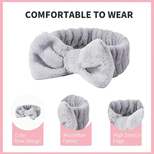 Vista 5 de WSYUB Diadema de spa, maquillaje, diademas de maquillaje esponjosas, suministros para fiestas de pijamas, diademas faciales para lavar la cara