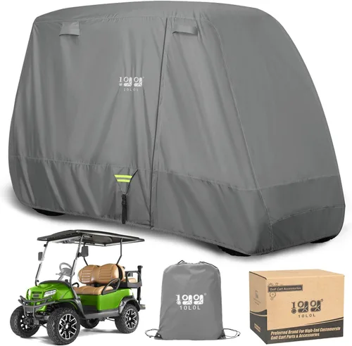 Vista 11 de 10L0L Funda para carrito de golf 650D para 2/4/6 pasajeros EZGO Club Car Negro