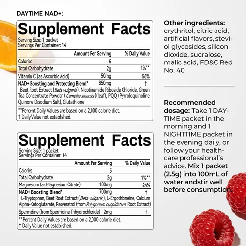 Vista 4 de OxyEnergy Suplemento NAD 1550 mg y péptidos de colágeno 800 mg
