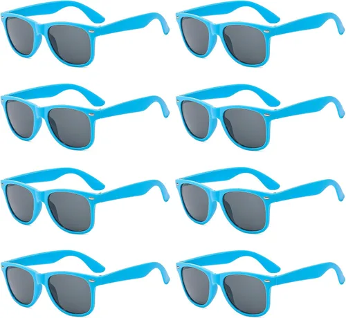 Vista 158 de Suministros para regalos de fiesta de colores neón Paquete de 8 gafas de sol unisex