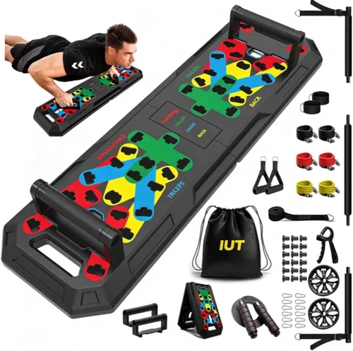 Vista 9 de IUT Solid Push Up Board 15 in 1 Home Workout Equipment Multi-Functional Pushup Stands System Fitness Floor Chest Muscle Exercise Professional