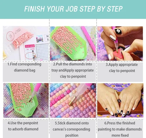 Vista 7 de Kits de pintura de diamantes 5D para adultos y niños, arte de diamantes, pintura de diamantes, arte de taladro completo, manualidades por números